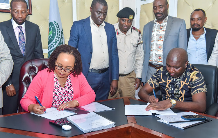 Kirinyaga Governor Anne Waiguru during the signing of the alcohol bill on April 4, 2024.