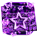 ダウンロード Sparkling Purple Neon Star Keyboard をインストールする 最新 APK ダウンローダ