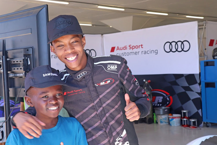 Aobakwe Thamage, age 11, from Centurion, was excited to meet his motorsport hero Kwanda Mokoena.