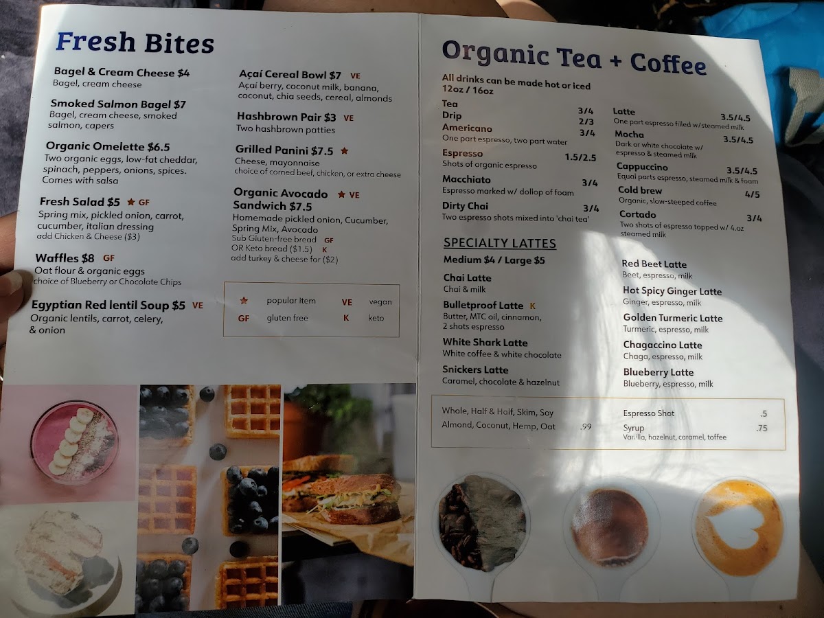 Pluto Organic Cafe gluten-free menu