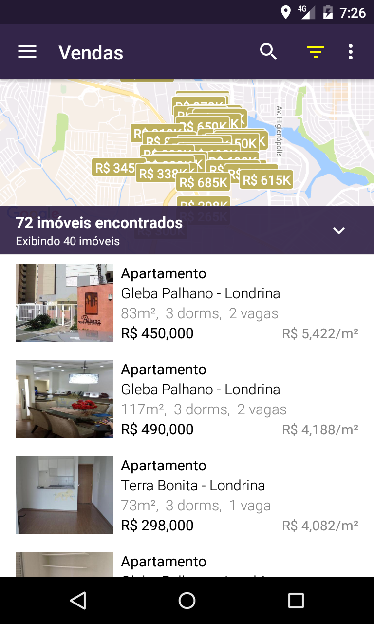 Android application Elo Forte Imóveis App screenshort