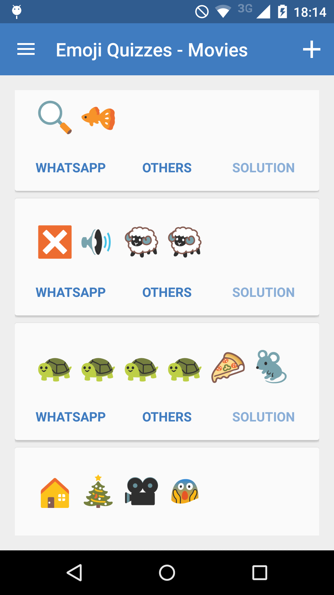 Android application Emoji Quizzes for WhatsApp screenshort