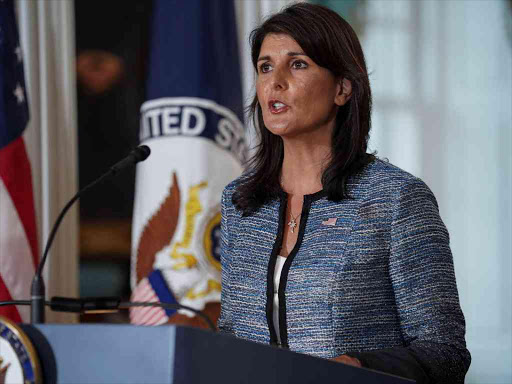 US Ambassador to the United Nations Nikki Haley announces to the press the US's withdrawal from the UN Human Rights Council, at the Department of State in Washington, June 19, 2018. /REUTERS