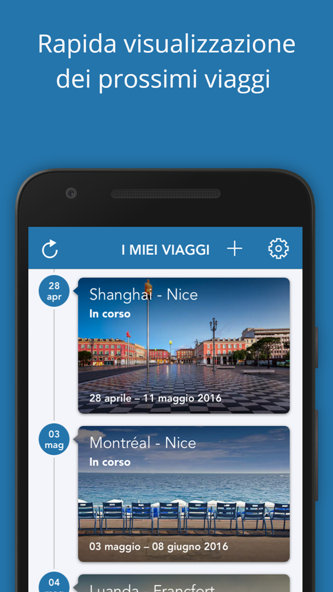 Android application CheckMyTrip screenshort