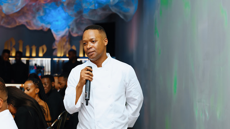 Chef Wandile Mabaso presents the Johnnie Walker Blue Elusive Umami-inspired menu he created for the launch of this limited-edition whisky in Rosebank, Johannesburg.