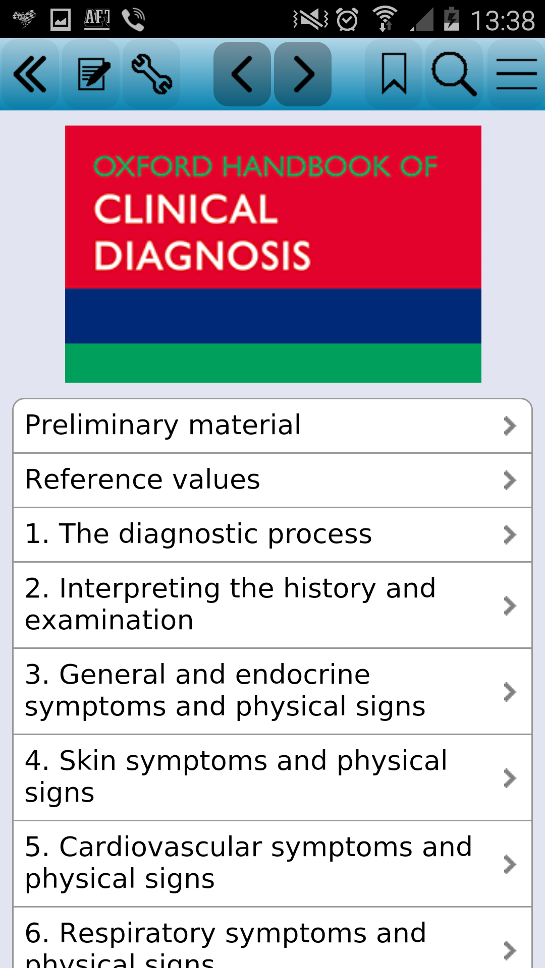 Android application Oxford Handbook Clinical Diagn screenshort