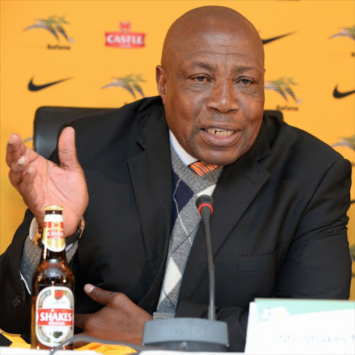 Bafana Coach Shakes Mashaba during the SAFA press conference at SAFA House on August 08, 2014 in Johannesburg, South Africa.