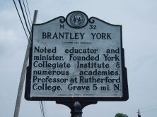 Noted educator and minister. Founded York Collegiate Institute & numerous academies. Professor at Rutherford College. Grave 5 mi. N.Plaque via North Carolina Highway Historical Marker Program, and...