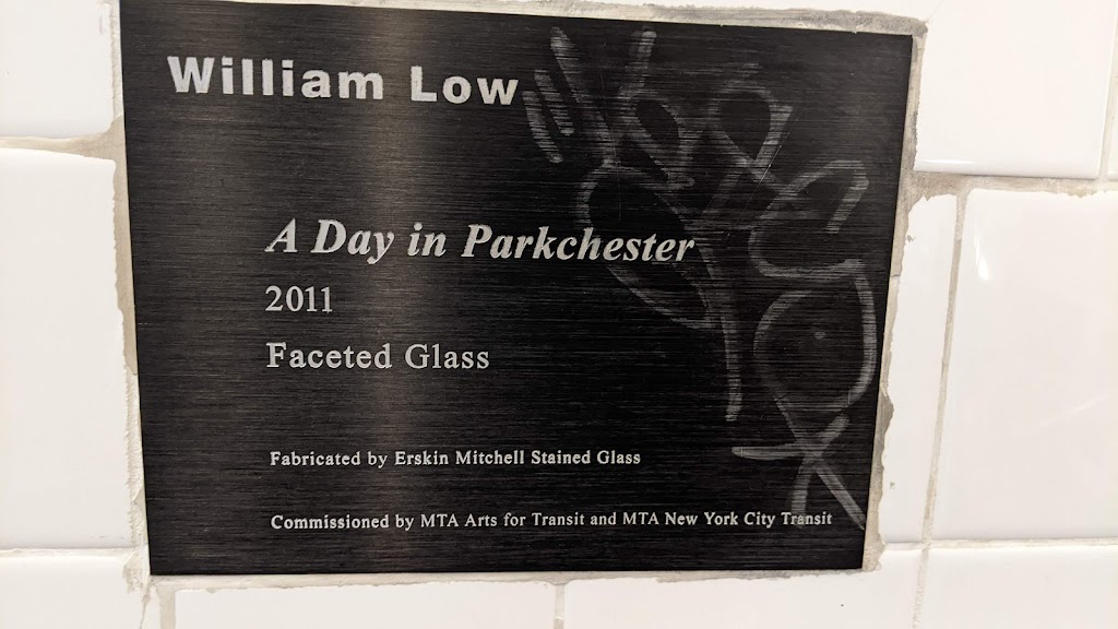 William Low   A Day in Parkchester   2011   Faceted Glass   Fabricated by Erskin Mitchell Stained Glass   Commissioned by MTA Arts for Transit and MTA New York City TransitSubmitted by @lampbane