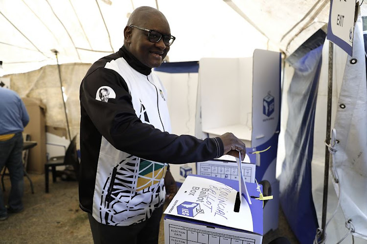 Gauteng premier David Makhura casts his vote in Knoppieslaagte outside Centurion on May 8 2019.