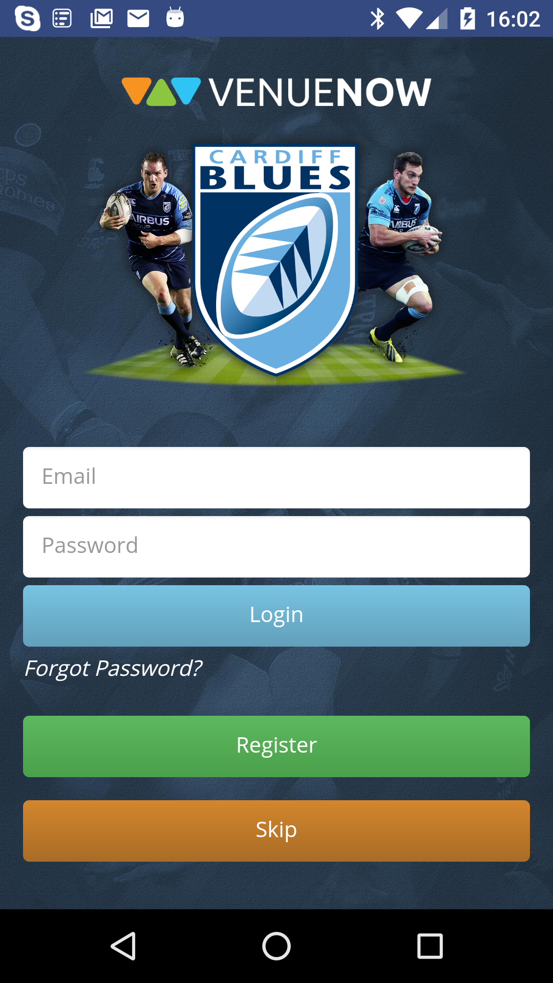 Android application Cardiff Blues Match Day App screenshort