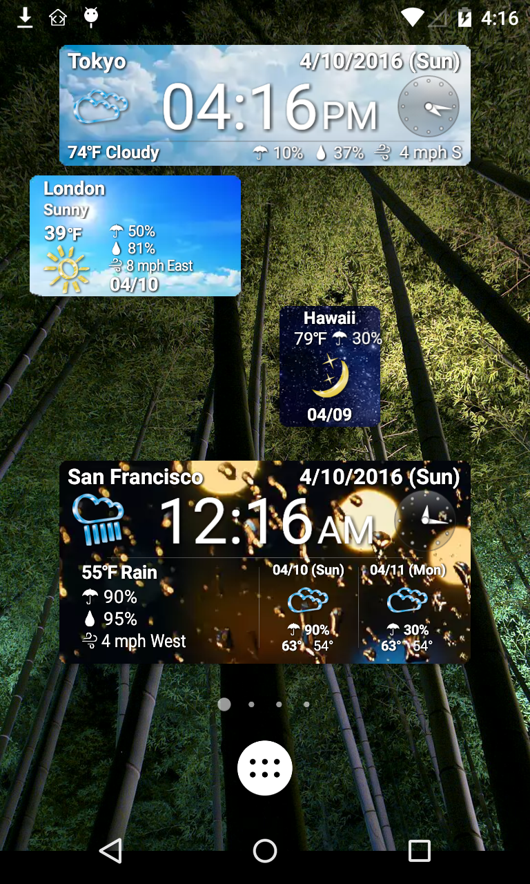 Android application World Weather Clock Widget screenshort