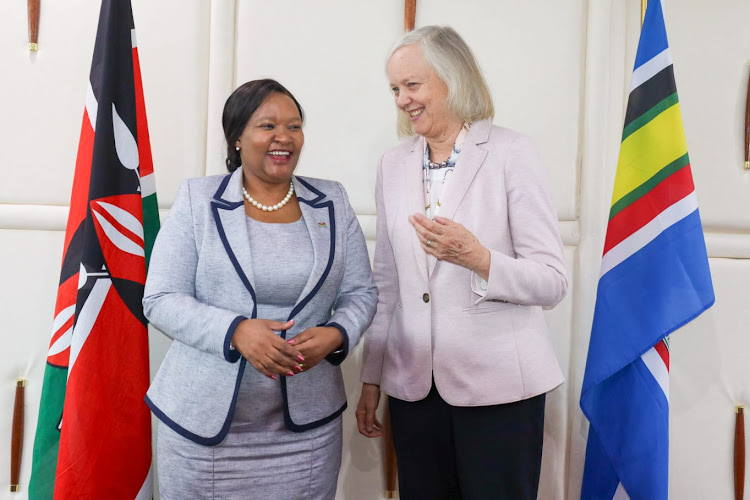 Kenya's Trade and Investments CS Rebecca Miano with US Ambassador Meg Whitman, in Nairobi/ TWITTER