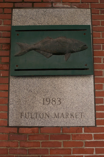Technically not a historical plaque, but that's a great-looking fish! Plaque via Jack Curry's site Dedicated NYC. Original page here.