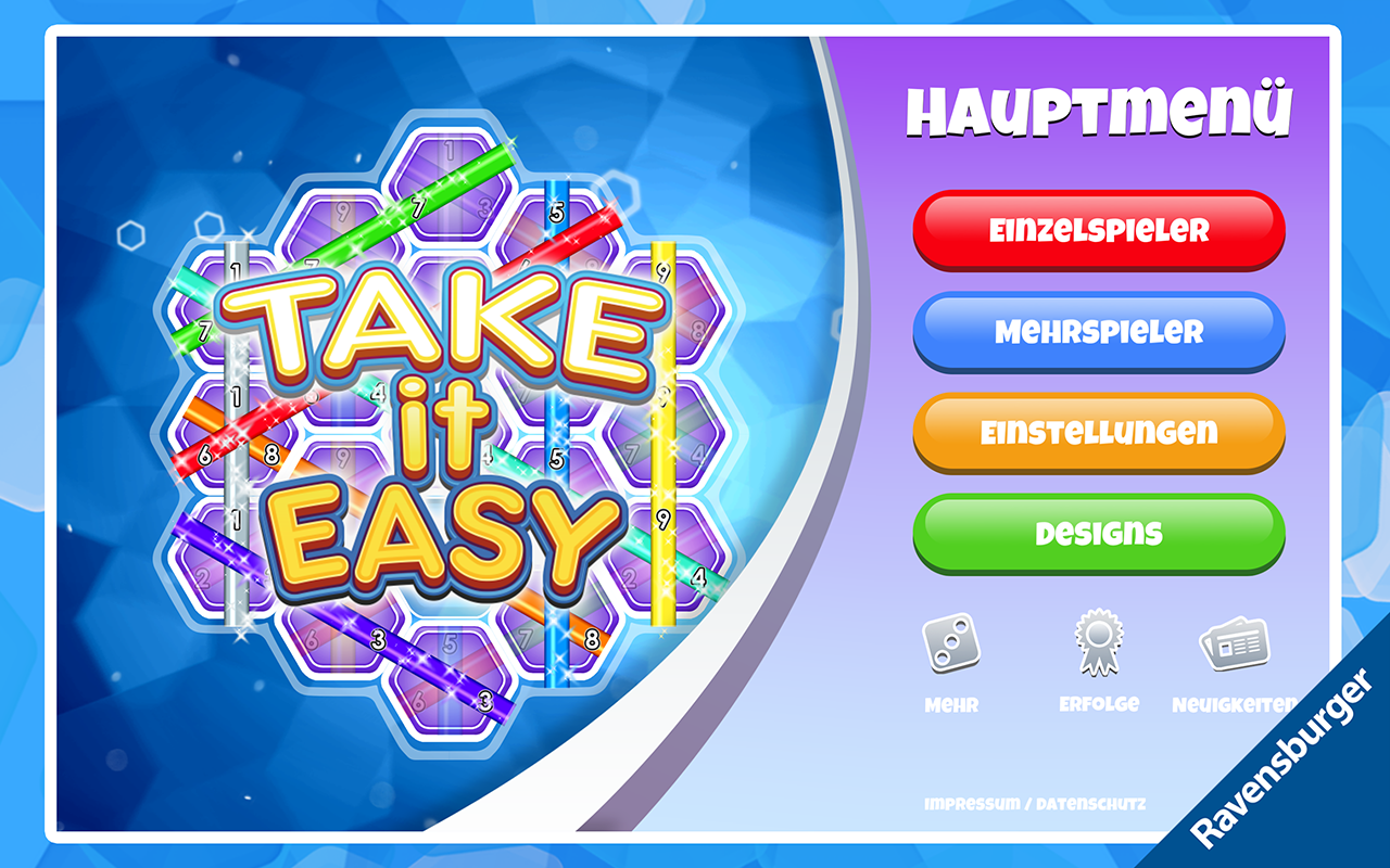 Android application Take It Easy screenshort