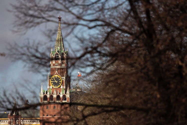 The Spasskaya tower of the Kremlin in Moscow, Russia, is seen in this February 22 2022 file photo. Picture: BLOOMBERG/ANDREY RUDAKOV