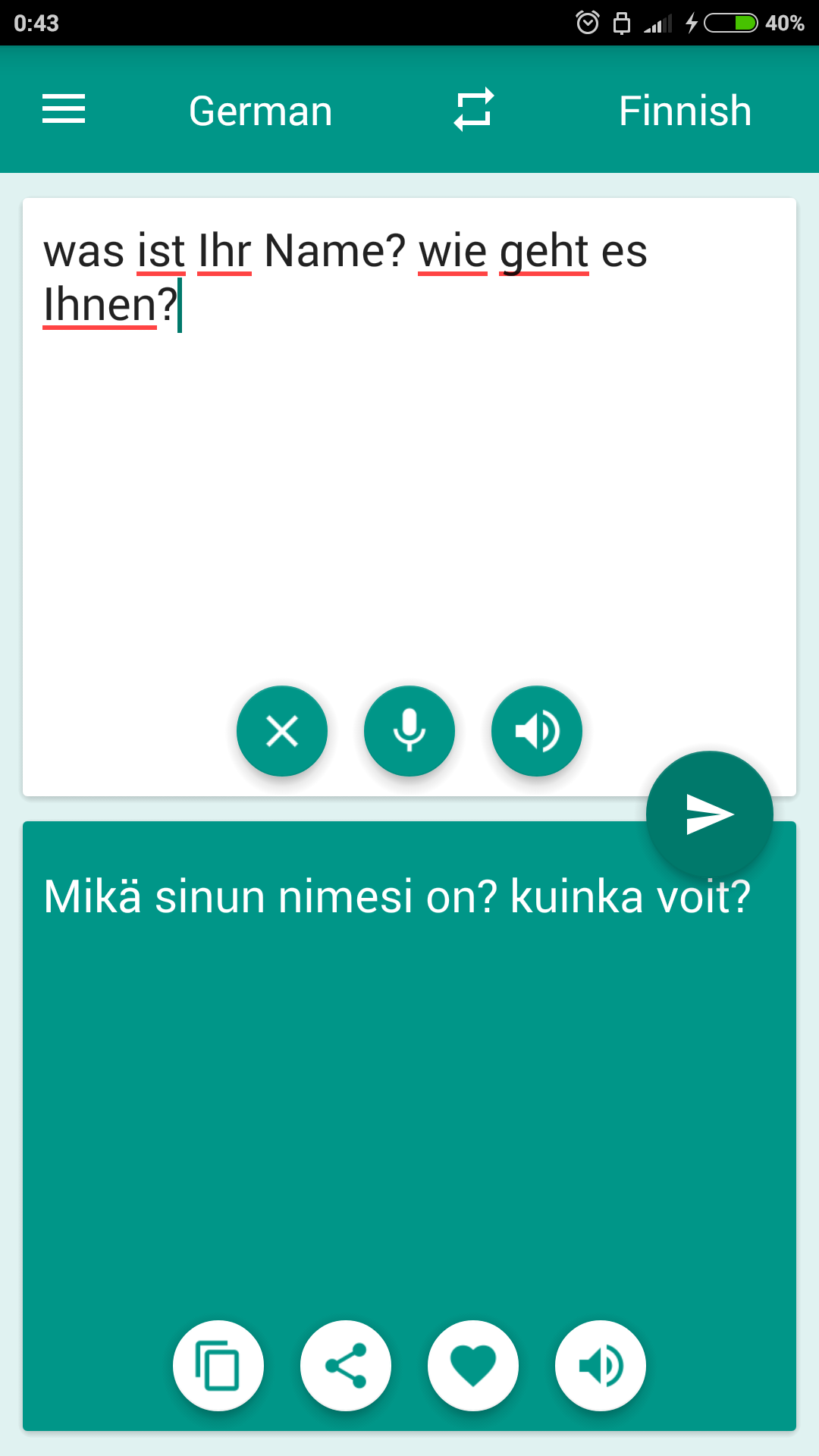 Android application Finnish-German Translator screenshort