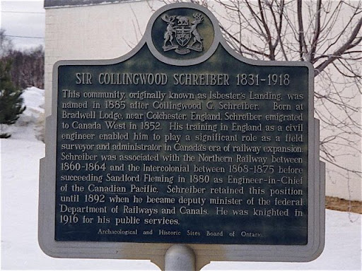 This community, originally known as Isbester's Landing, was named in 1885 after Collingwood G. Schreiber. Born at Bradwell Lodge, near Colchester, England, Schreiber emigrated to Canada West in...