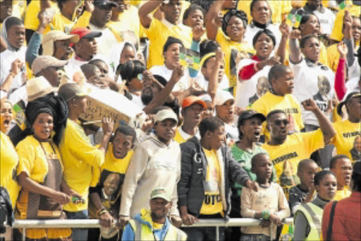 ALL SHAPES AND SIZES: ANC supporters during the Siyanqoba rally at FNB Stadium near Nasrec, Johannesburg. The writer says the movement has always embraced generational mix. Photo. Mohau Mofokeng