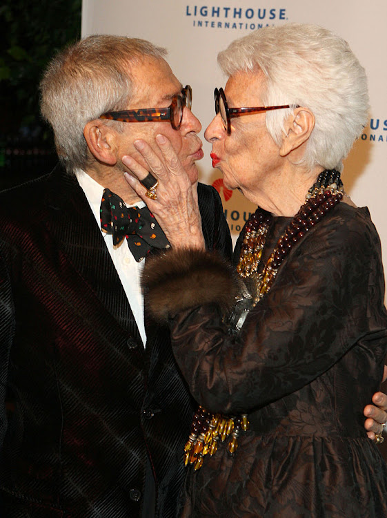 Carl Apfel and Iris Apfel attend the 2008 Lighthouse International Light Years Gala.