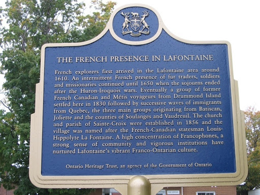 French explorers first arrived in the Lafontaine area around 1610. An intermittent French presence of fur traders, soldiers and missionaries continued until 1650 when the sojourns ended after the...