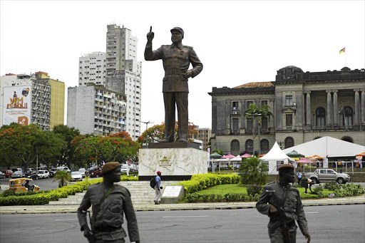 GUARDED: The statue of Samora Machel, the first president of the Republic of Mozambique, stands on a square in central Maputo. Three state-owned companies mysteriously racked up billions in debt without government guarantees