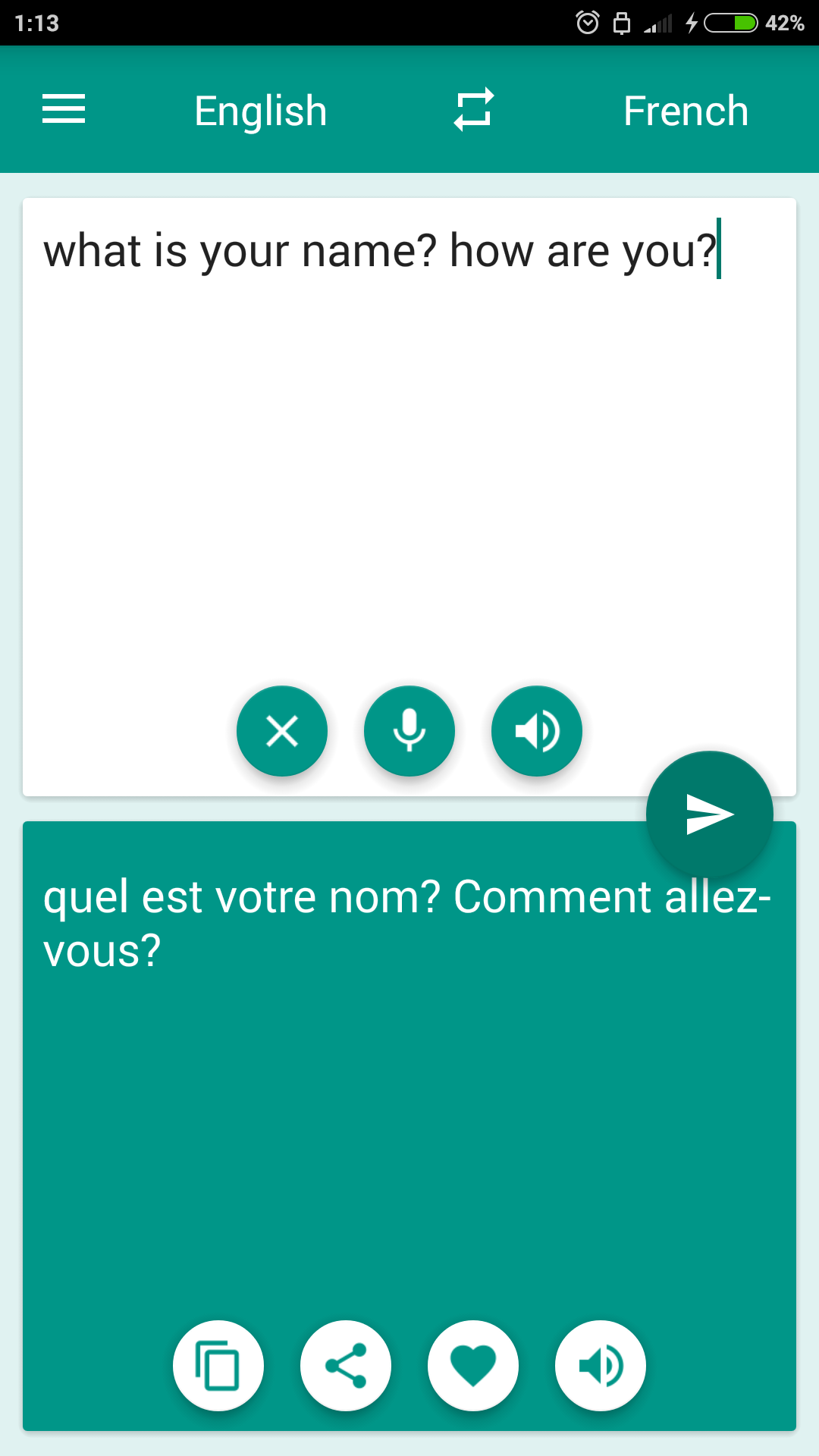 Android application French-English Translator screenshort