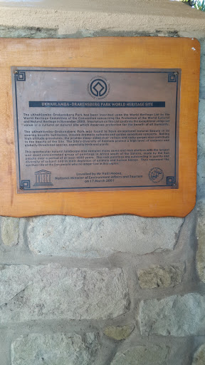 Drakensberg Park Word Heritage Site Plaque