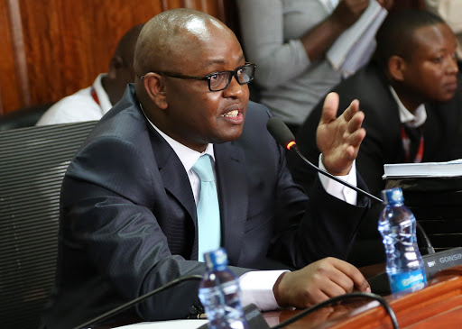 Businessman Ben Gethi appears before the National Assembly Public Accounts Committee for questioning on the Sh791 million National Youth Service scandal, October 4, 2016. /HEZRON NJOROGE