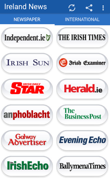 Android application Ireland Newspapers all News screenshort