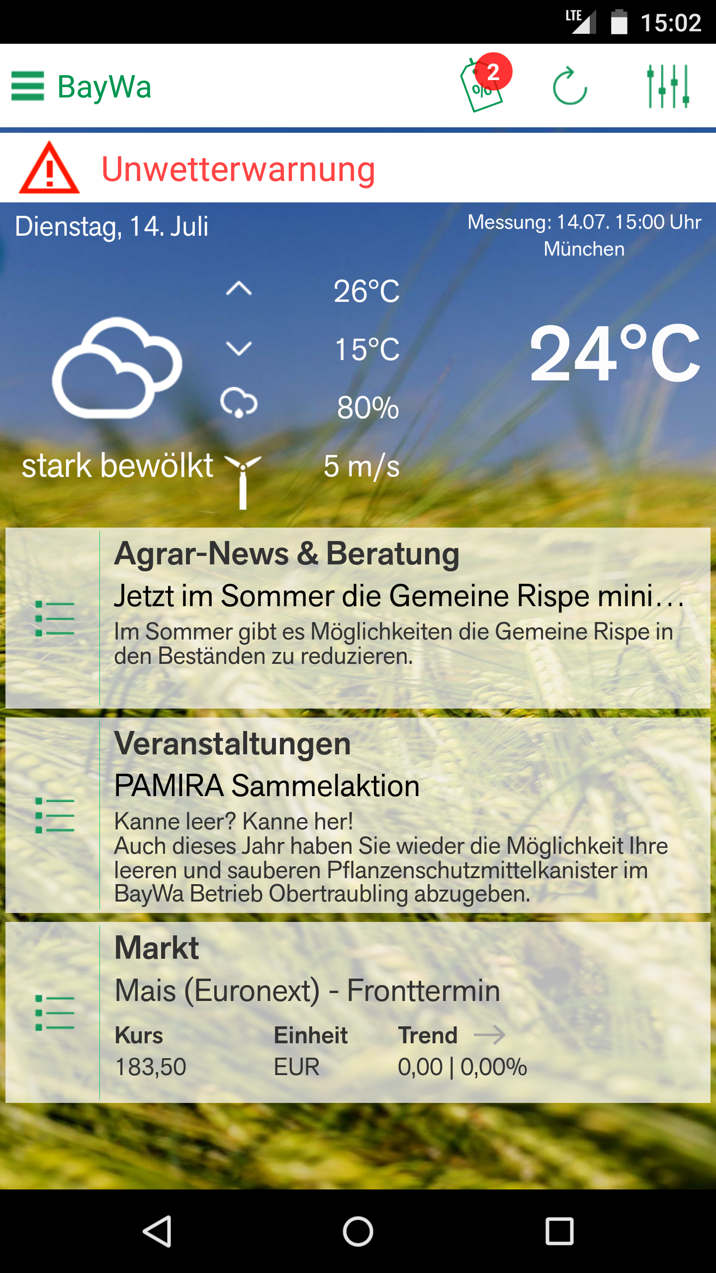 Android application BayWa Agri-Check screenshort