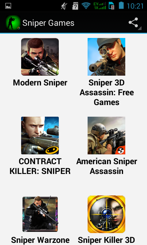 Android application Sniper Games screenshort