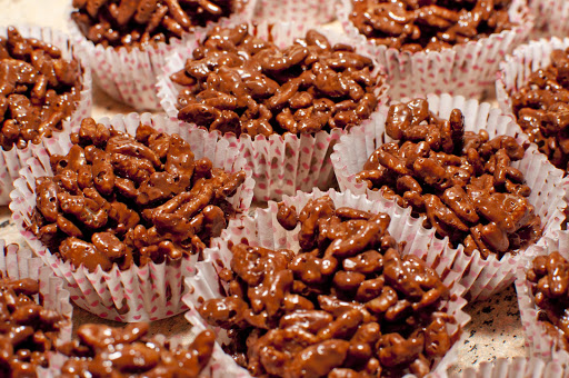 Chocolate-covered rice crispies. File picture