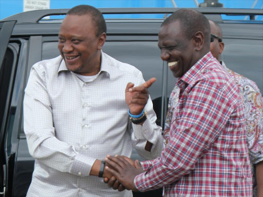 President Uhuru Kenyatta with DP William Ruto at the Port of Mombasa in September. /FILE