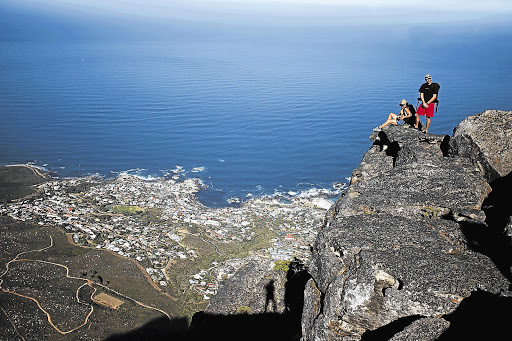 DROP-OFF POINT: The view down from Table Mountain, above the abseil