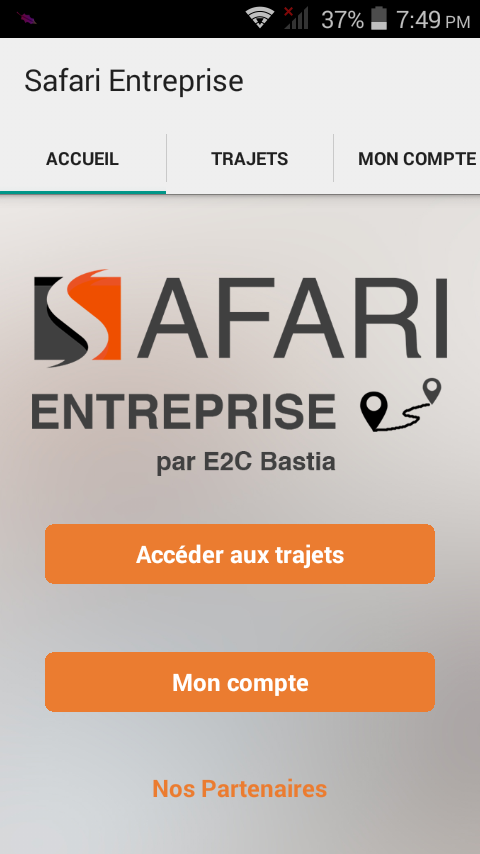 Android application Safari Entreprise screenshort