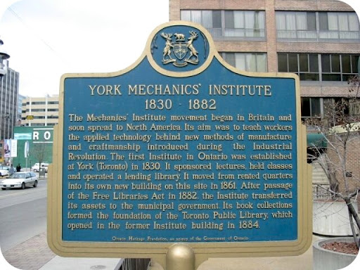 The Mechanics' Institute movement began in Britain and soon spread to North America. Its aim was to teach workers the applied technology behind new methods of manufacture and craftsmanship...