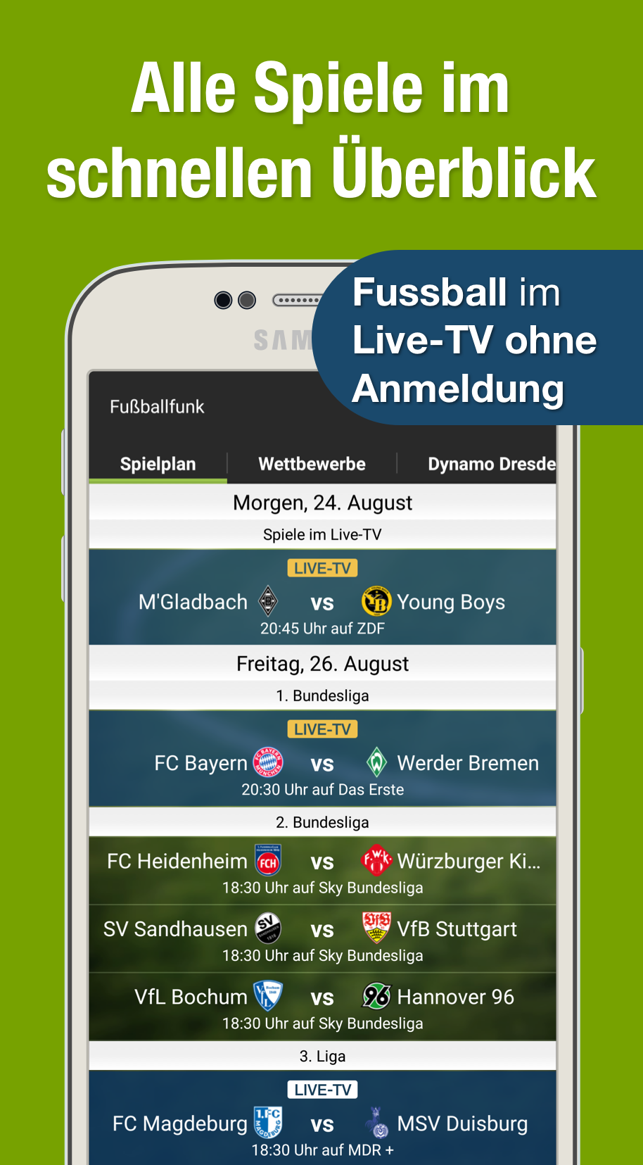 Android application TV.de Bundesliga Fußball App screenshort