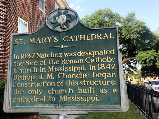 In 1837 Natchez was designated the See of the Roman Catholic Church in Mississippi. In 1842 Bishop J. M. Chanche began construction of this structure, the only church built as a cathedral in Mississippi.