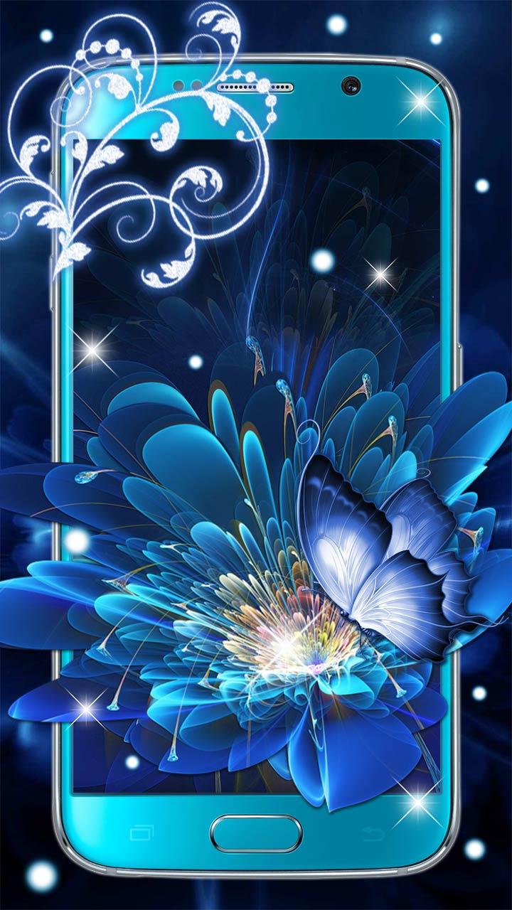 Android application Glowing Flowers HD Wallpaper screenshort