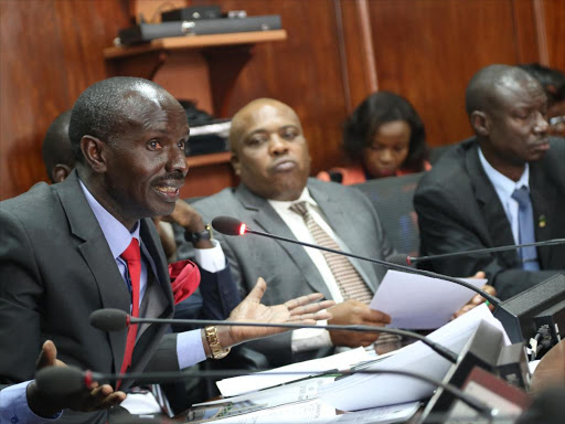 A file photo of KNUT secretary general Wilson Sossion before the National Assembly Education Committee. /HEZRON NJOROGE