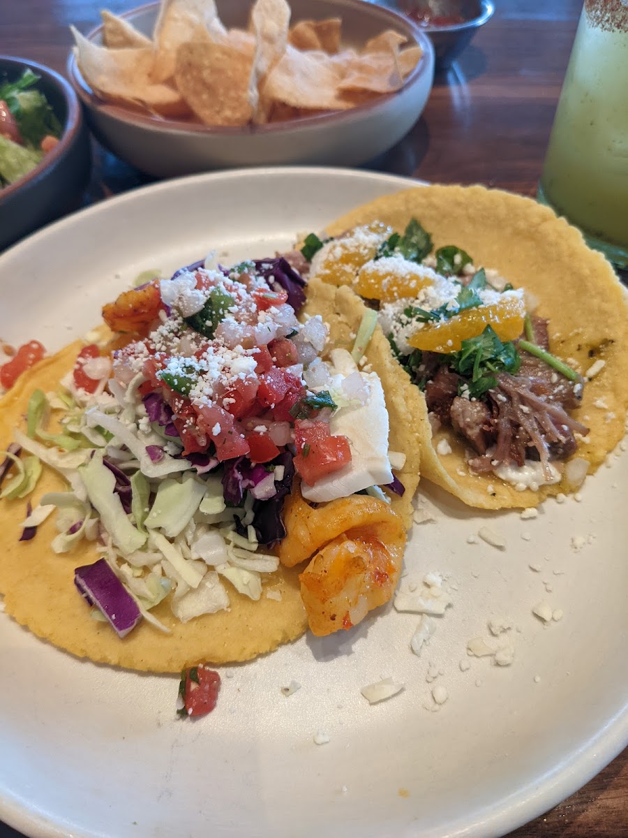 Shrimp Taco & Carnitas Taco