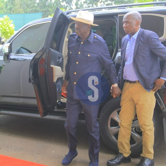 Opposition leader Raila Odinga arrives at Ulinzi Sports Complex in Lang’ata, Nairobi for military honours and memorial service for Chief of Defence Forces General Francis Ogolla on April 20, 2024.