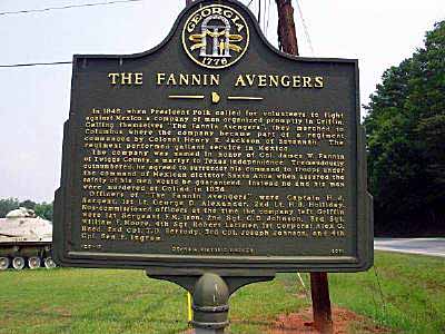 In 1846, when President Polk called for volunteers to fight against Mexico, a company of men organized promptly in Griffin. Calling themselves "The Fannin Avengers", they marched to Columbus where...