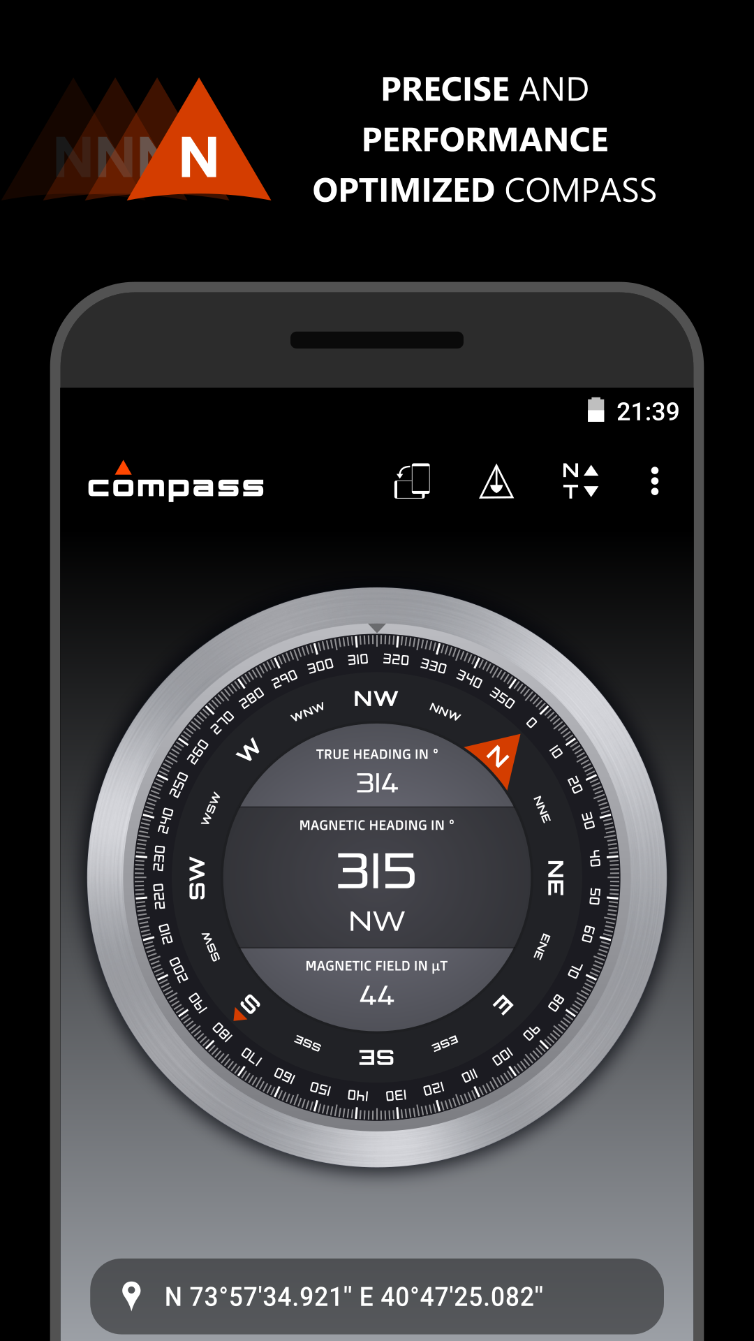 Android application Compass Pro screenshort