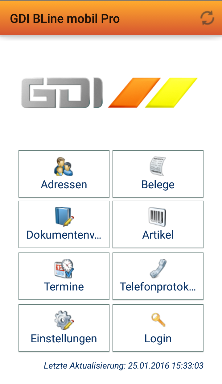 Android application GDI-BLine mobil pro screenshort