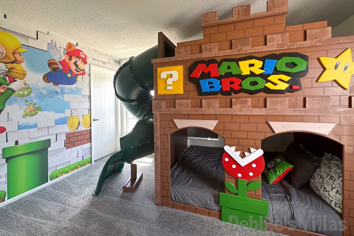 Super Mario-themed Bedroom 6 with Bunk beds