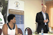 UPBEAT:  Kgetlengrivier mayor Kim Medupe and  Bakwena chief executive Graeme Blewit during the signing of the memorandum of understanding.  PHOTO: BAFANA MAHLANGU