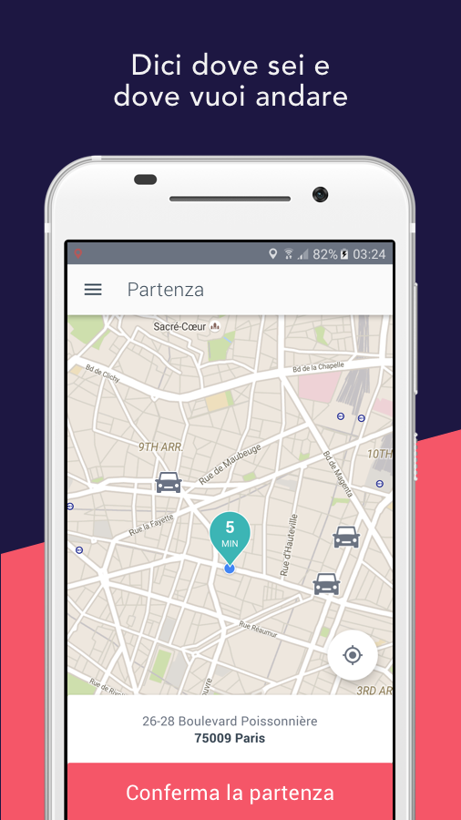 Android application Heetch - Ride-hailing app screenshort