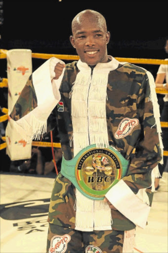 BELT ON: WBC International junior lightweight champion Sipho Taliwe Photo: Gallo Images
